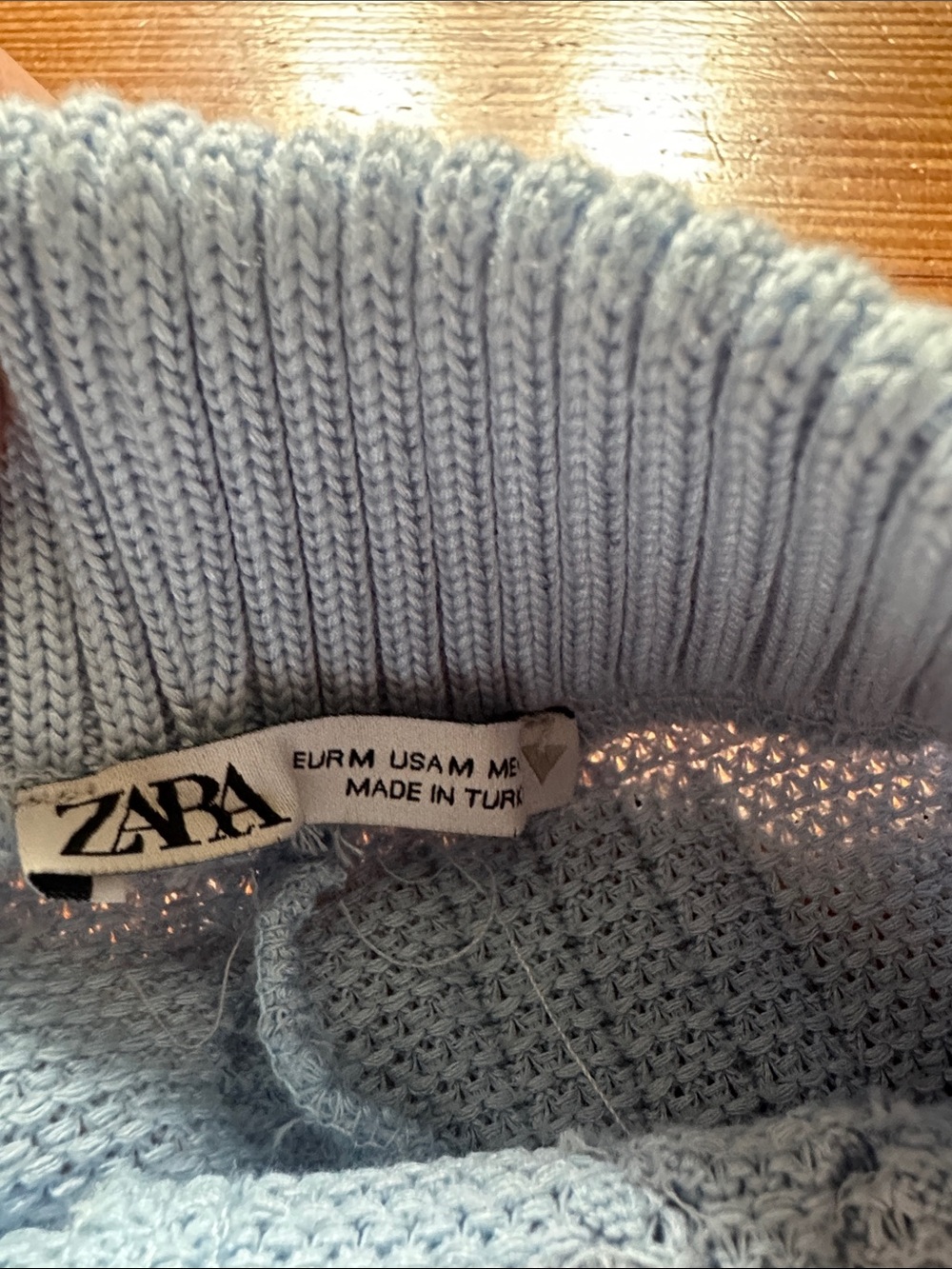Zara Knit High-Waist Cable Shorts - Light Gray - Picture 3 of 3